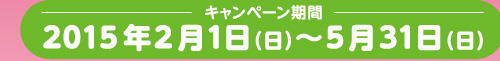 キャンペーン期間 2015年2月1日（日）〜5月31日（日）