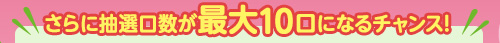 さらに抽選口数が最大10口になるチャンス！