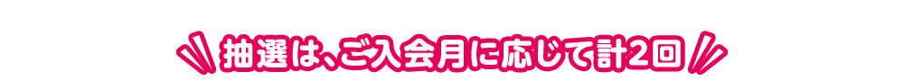 抽選は、ご入会月に応じて計2回